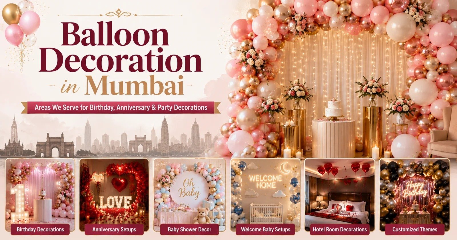 Balloon Decoration in Mumbai Cost in 2026 – Complete Price Guide