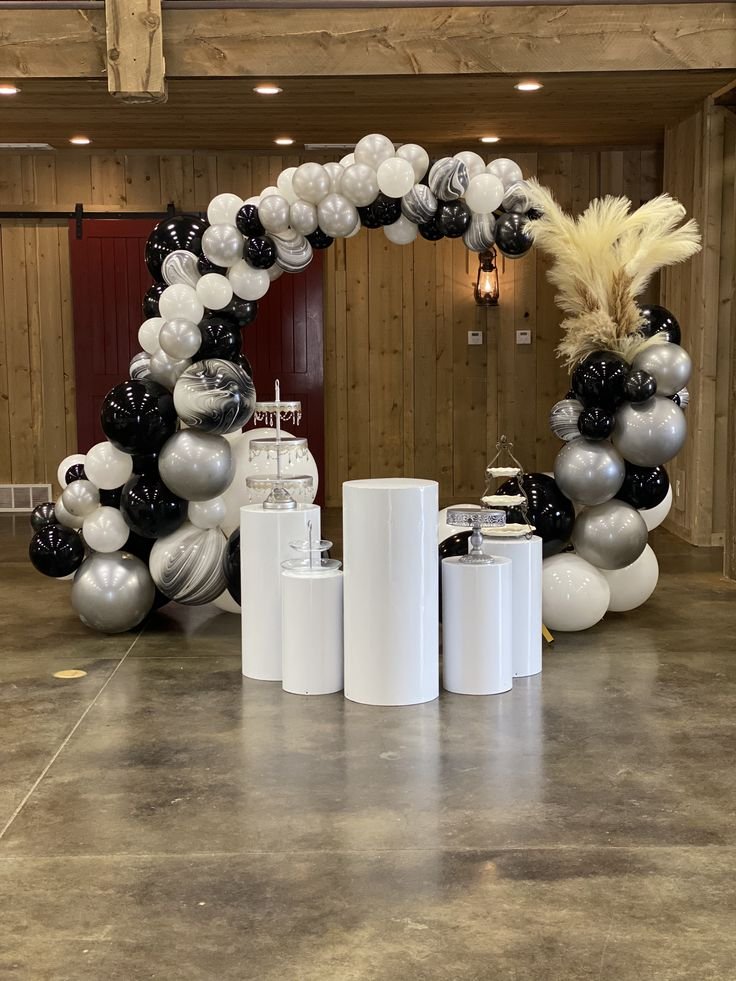 Classic Black & Silver Anniversary Balloons