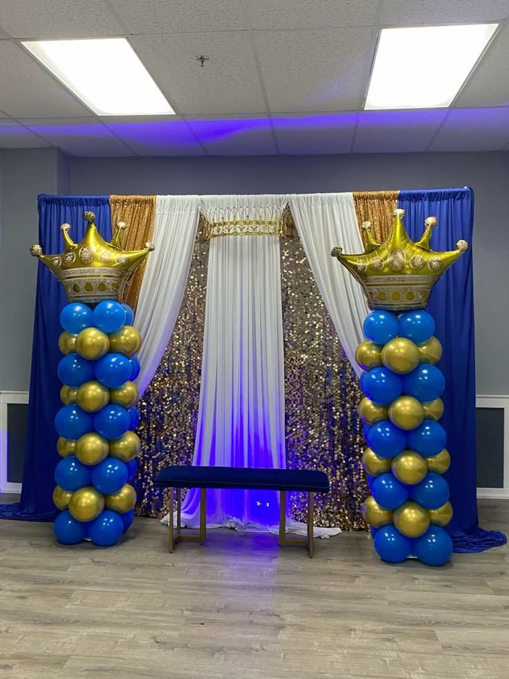 Royal Blue Prince Baby Shower Balloons