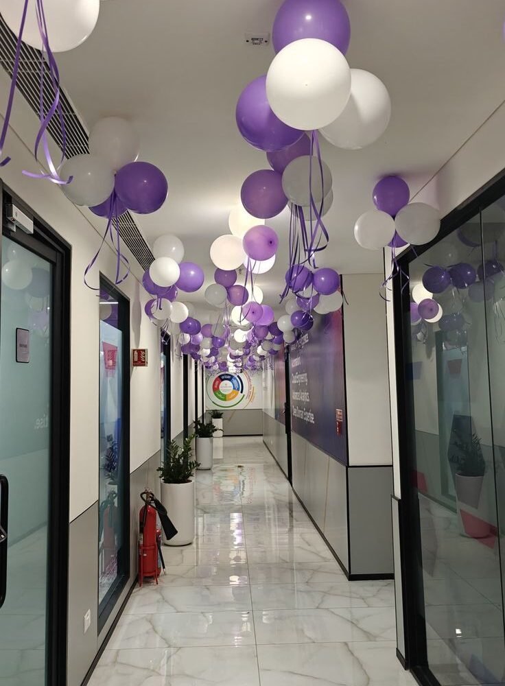 Purple White Balloon Decoration for Office Party Mumbai