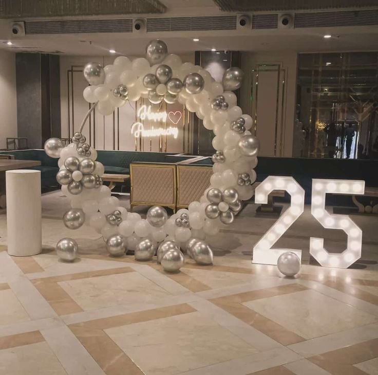 Silver Love Jubilee Balloon Decoration