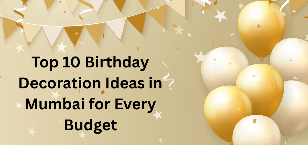 Top 10 birthday decoration ideas in Mumbai with pink and gold balloon arch by The Mumbai Balloon Decoration.