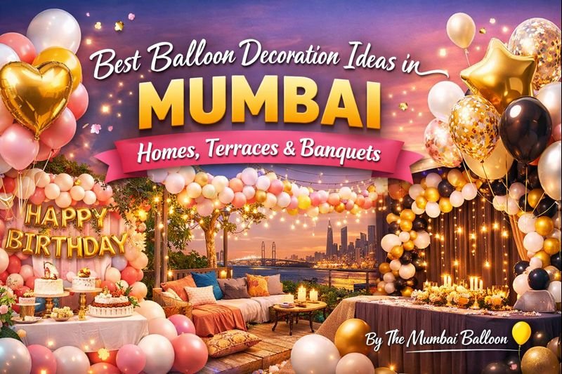 Best balloon decoration ideas in Mumbai for homes, terraces and banquets by The Mumbai Balloon