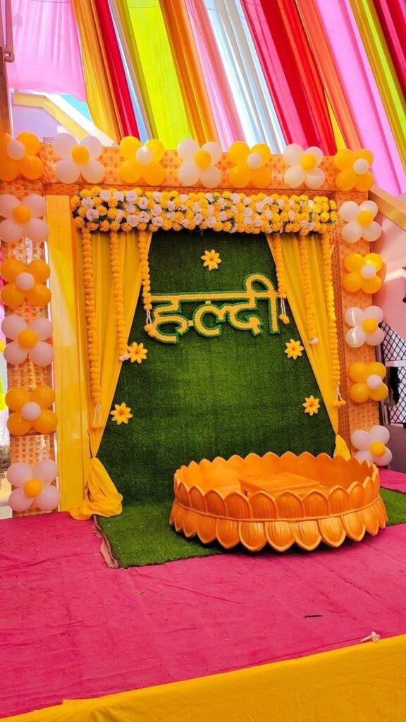 Modern haldi balloon decoration in Mumbai