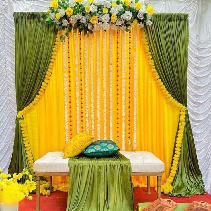 Simple haldi decoration at home in Mumbai