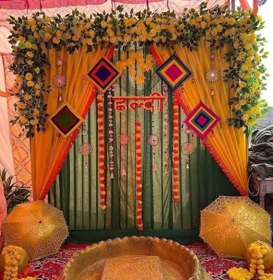 Marigold haldi ceremony decoration in Mumbai