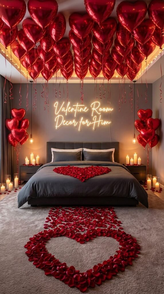 Heart Balloon Anniversary Setup