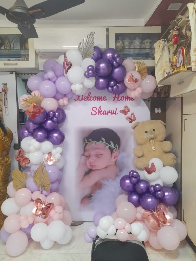 Pastel balloon baby shower decoration in Mumbai