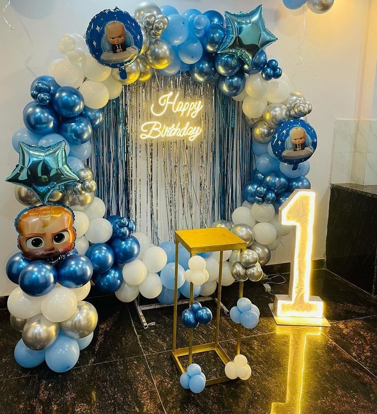 Kids theme birthday decoration in Mumbai with cartoon balloon setup