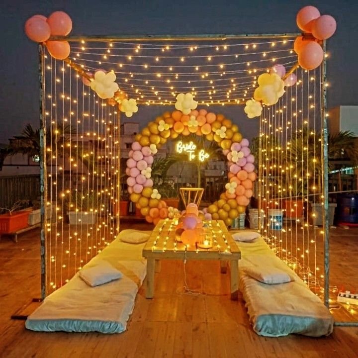 Terrace bride to be celebration decoration in Mumbai