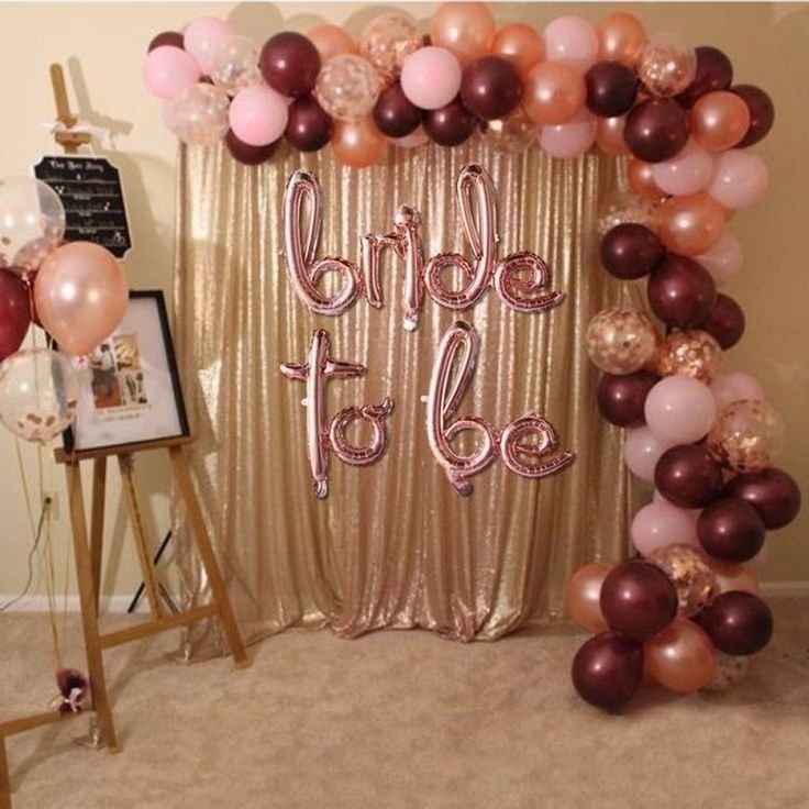 Rose gold bride to be decoration setup in Mumbai