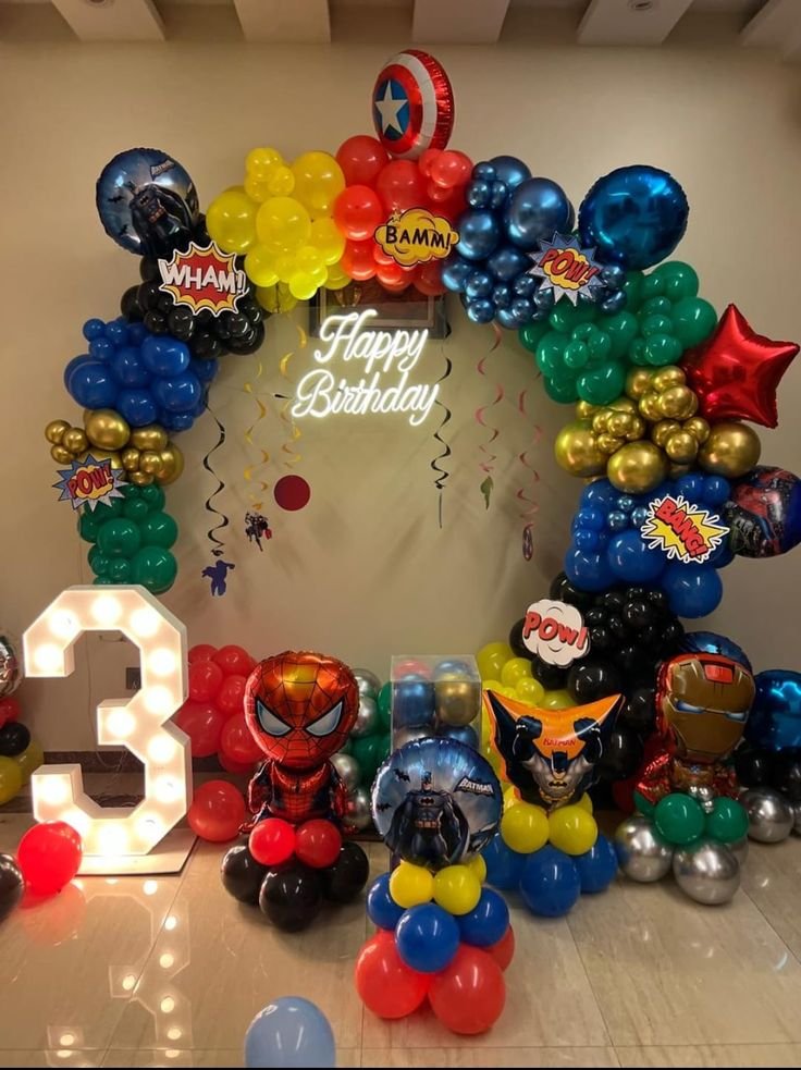 Superhero kids birthday decoration in Mumbai
