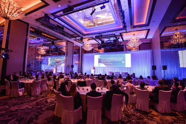 Luxury corporate party decoration setup with premium balloons and lights in Mumbai