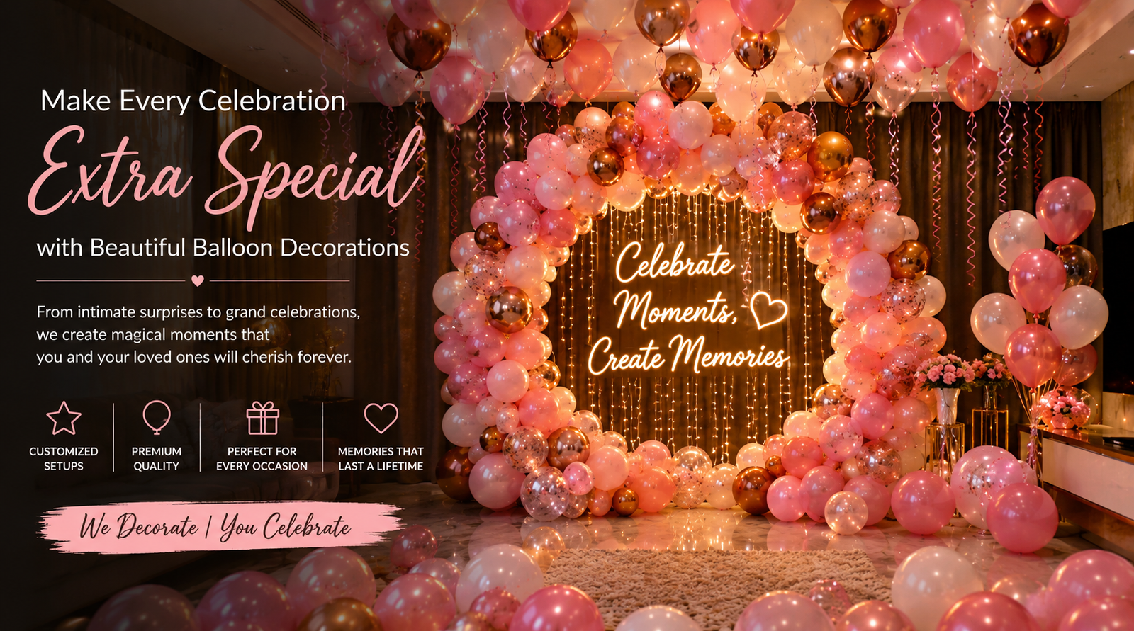 Balloon Decoration in Mumbai Cost Guide 2026 for Birthday Anniversary and Home Celebrations